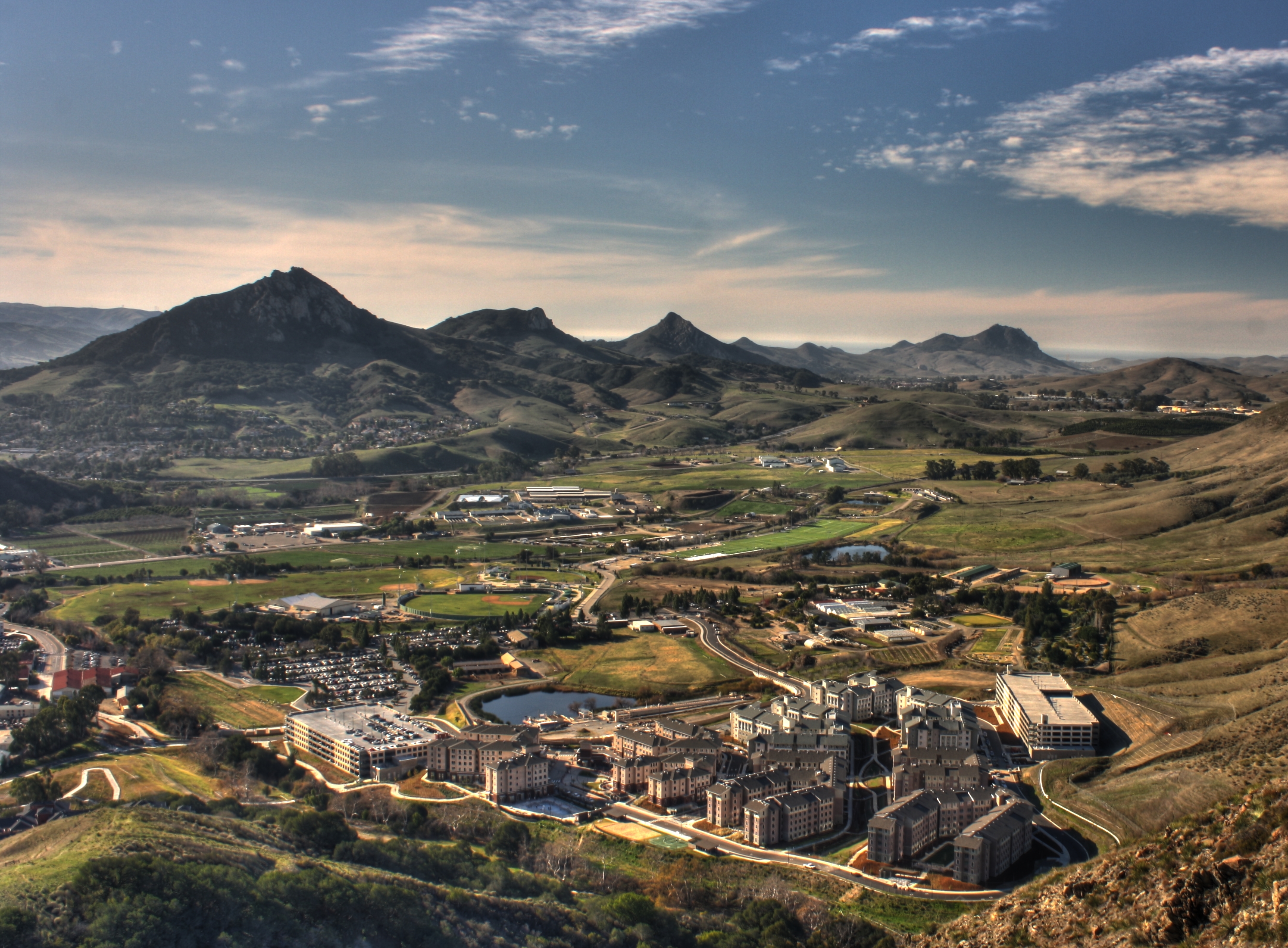 Scenic picture of Cal Poly with SLO's mountains in the background.